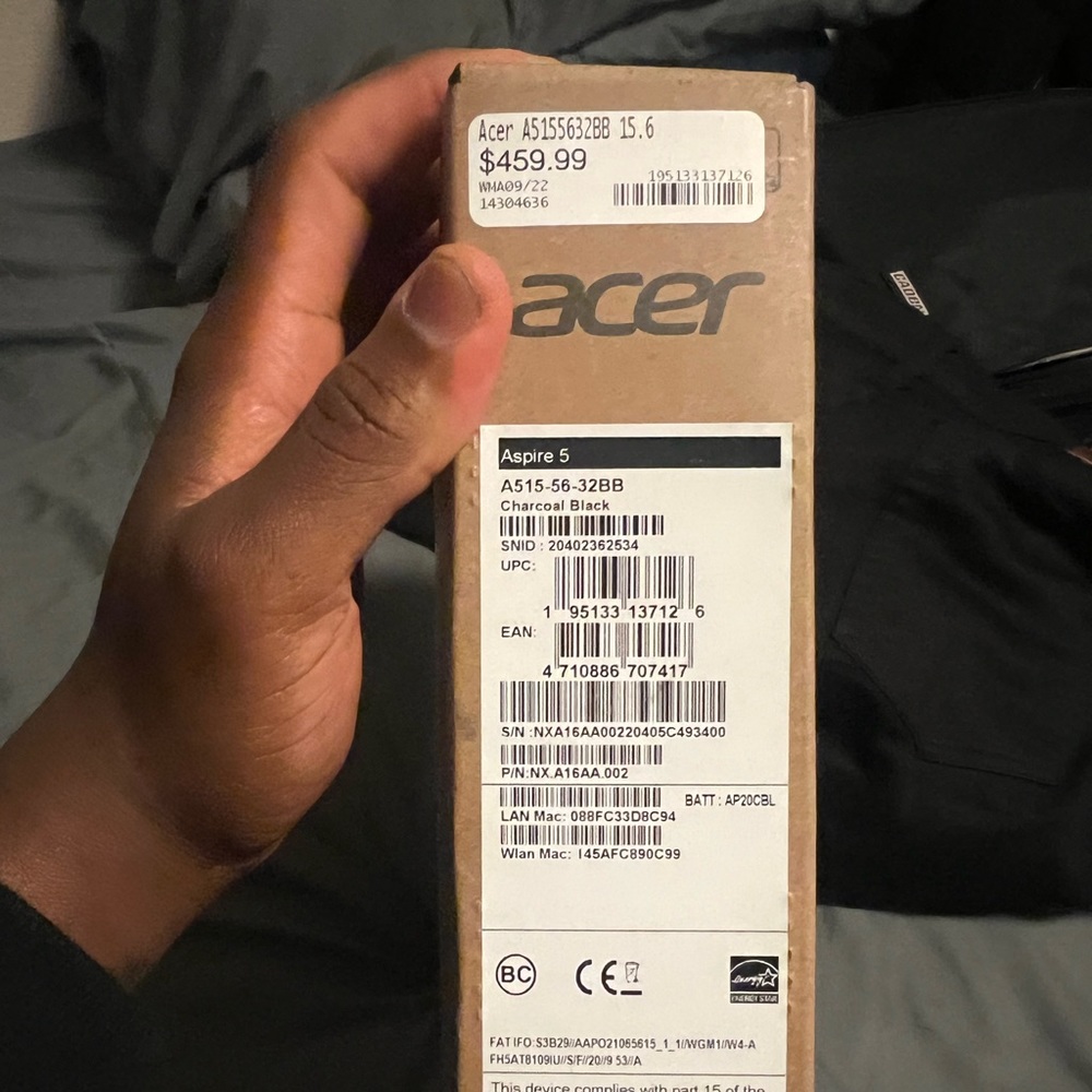 Acer laptop aspire 5 i7